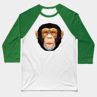 Portrait of Monkey Face | Polygonal Animals Baseball T-Shirt